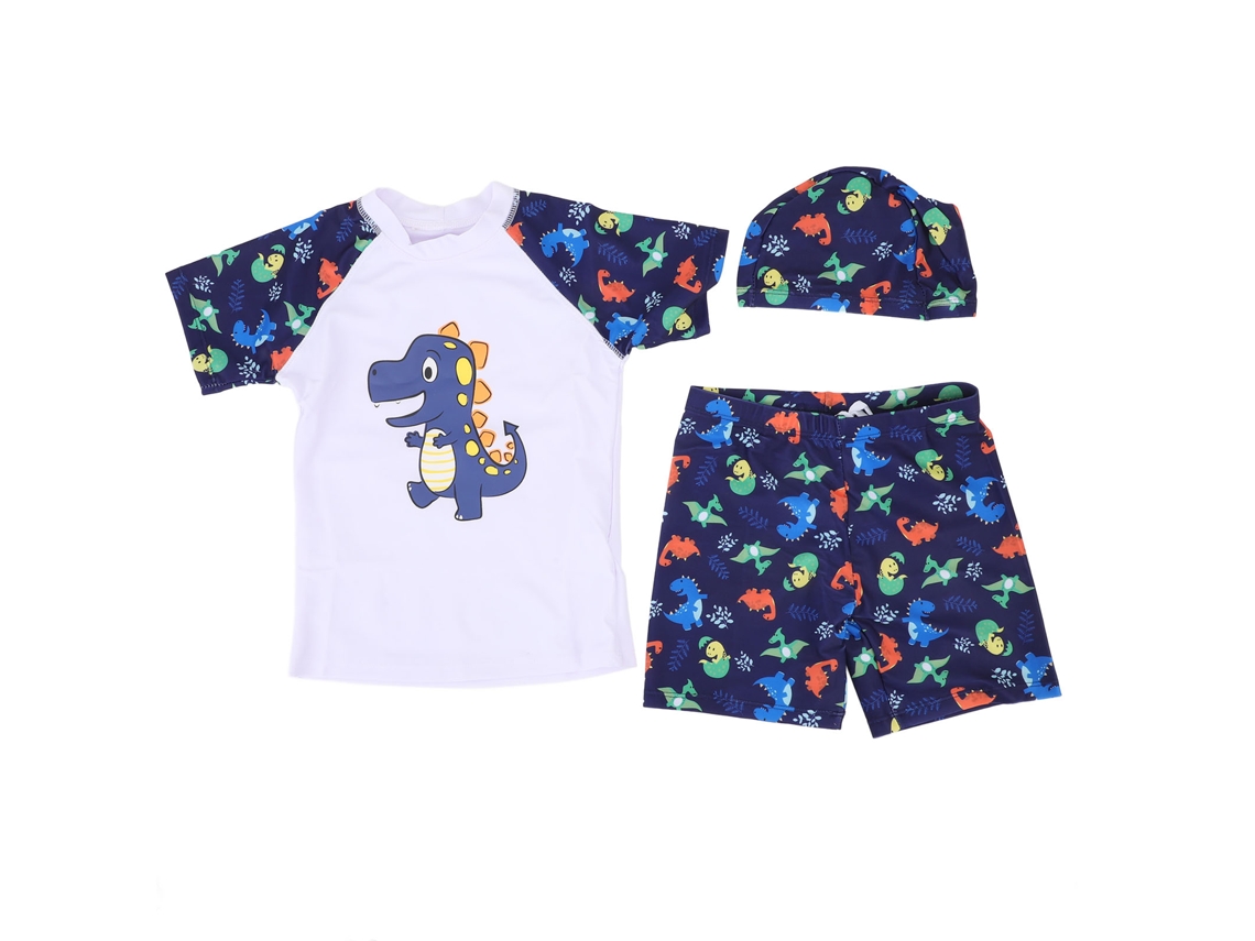 Traje de Banho Infantil Menino Chapéu Dinossauro M