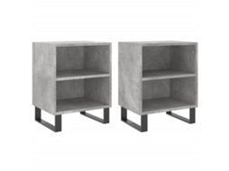 Mesas Cabeceira Conjunto de 2 Derivados Madeira Cinza cimento MAISON EXCLUSIVE (40x30x50 cm)