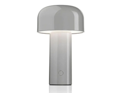 Lâmpada De Mesa Cogumelo Criativa Led Recarregável 3w 3 Níveis De Iluminação Metal Ni_fi Gris