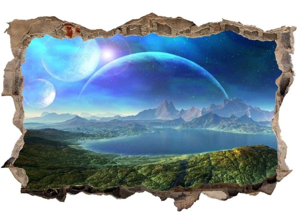 Adesivos Muraux Espaço Extraterrestrial Planeta Adesivo Mural Para Salão De Beleza Quarto Cozinha Escritório Adulto Criança 56x81cm