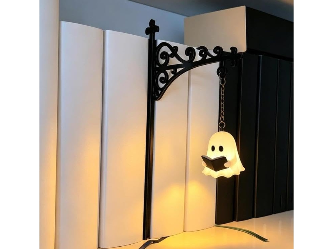 Lanterna de prateleira vintage com fantasmas, mini luz noturna de LED