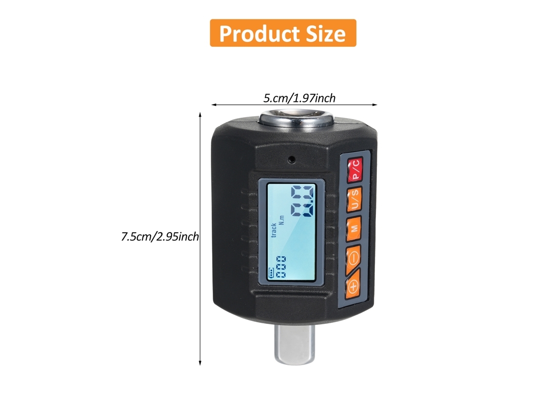 Chave Torquê Digital Enc 340 Com Adaptadores, Display Iluminado E Alarme