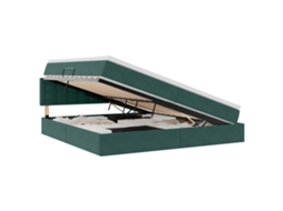 SYFAX™ Cama de Armazenamento Led com Colchão Verde escuro 200 X 200 Cm