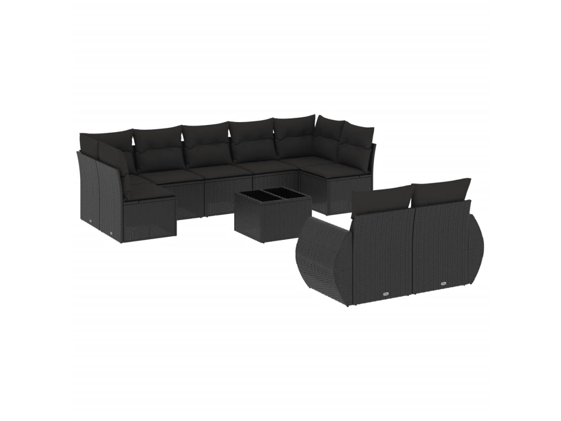 Garden Sofa Set, Garden Sofa Sets Vidaxl Preto Rattan / Vime (n/a)
