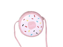Bolsa De Ombro Redonda De Couro Sintético Para Meninas, Linda Bolsa Transversal, Porta-moedas, Rosa