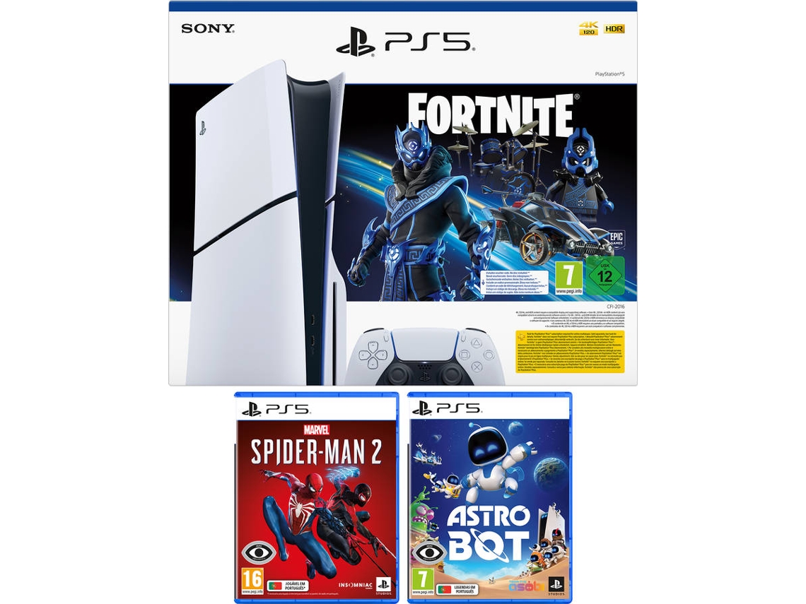 Consola PS5 + Jogo Spiderman 2 + Jogo Astro Bot