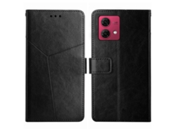 Capa De Couro Flip Com Padrão Y Para Motorola Moto G84 Ht01