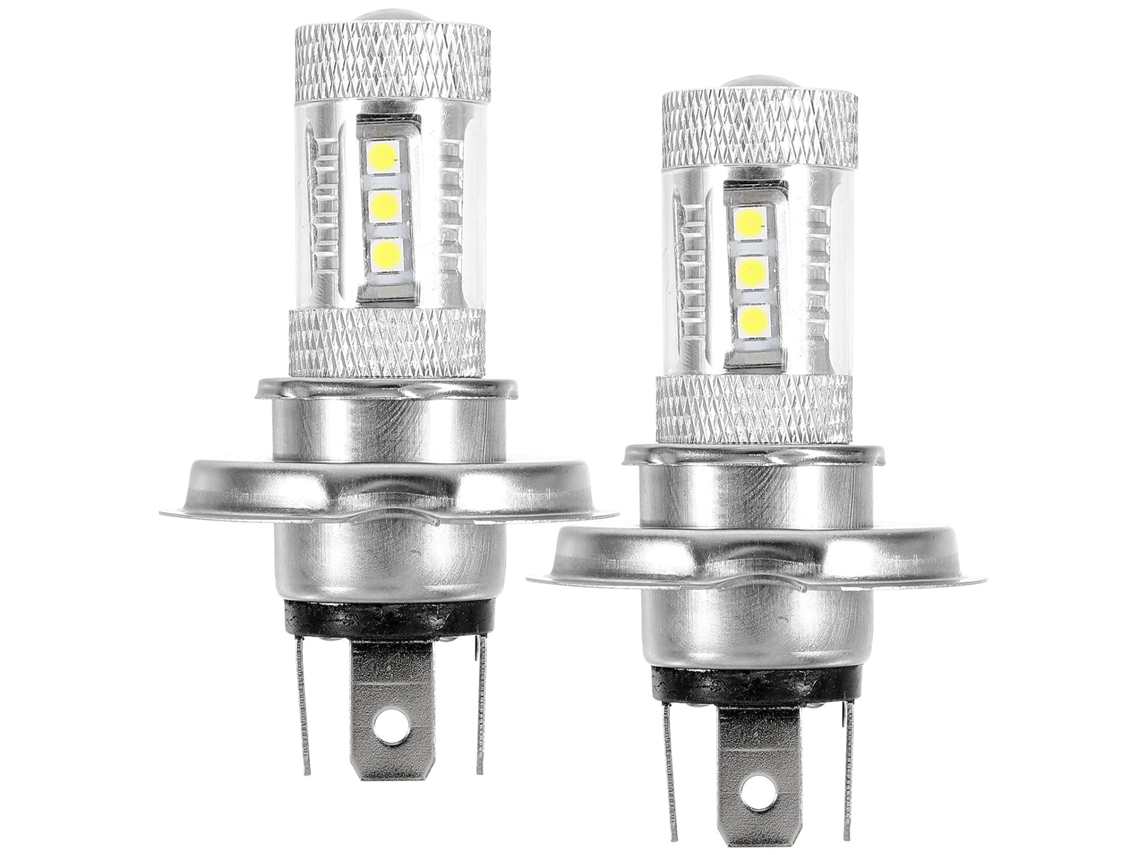 Lâmpada Led H4 80w Prateada, Pacote Com 2, Para Faróis De Carro