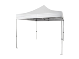 Gazebo Dobrável Profissional Em Alumínio Com Estrutura Hexagonal, Market-pro 3x3, Branco, Impermeável.