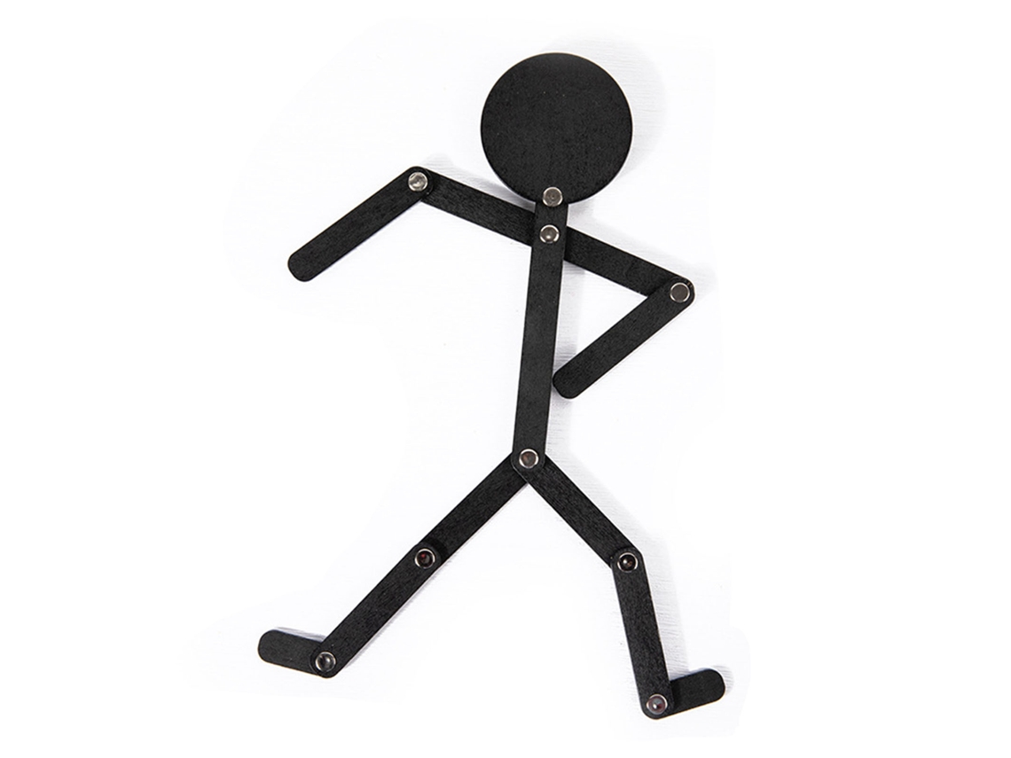Boneco De Palito De Madeira Com Membros Móveis 24 Cartas Jogo De Quebra-cabeça Educativo