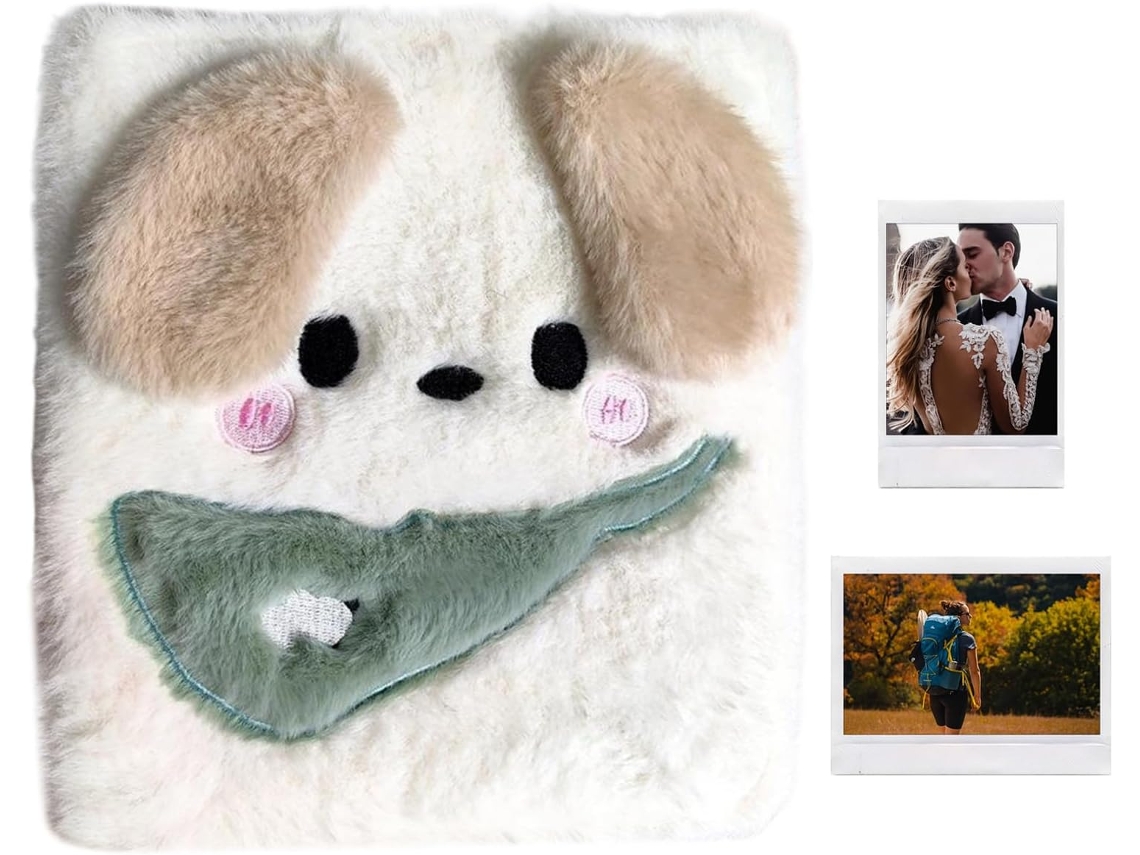 Album Photo - Classeur Photo En Peluche A6 Doux - Livre De Rangement De Cartes D'animaux Mignons En Fourrure