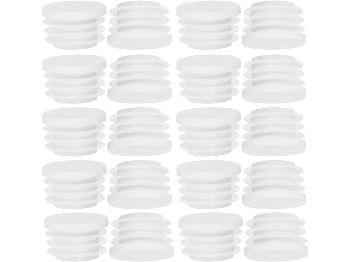 Villcase Tampa Redonda De Plástico Branco Para Tubo, 60-unidades, Pp