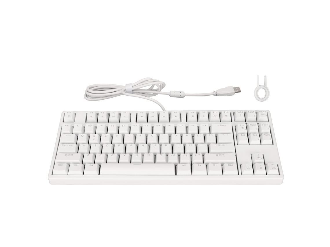 Teclado Mecânico Gamer Com Fio 87 Teclas Branco
