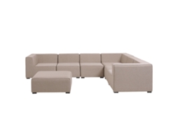Sofá de jardim modular BELIANI Arezzo de Poliéster Creme 320x250x65