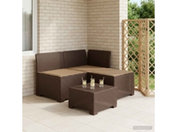 Vidaxl Sofá De Jardim 3 Lugares Com Almofadas Visual Rattan Pp