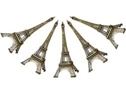 Conjunto 5 Miniaturas Torre Eiffel Metálica 10 Modelo Arquitetônico Decorativo Compacto Decoração Escritório GOKOCO