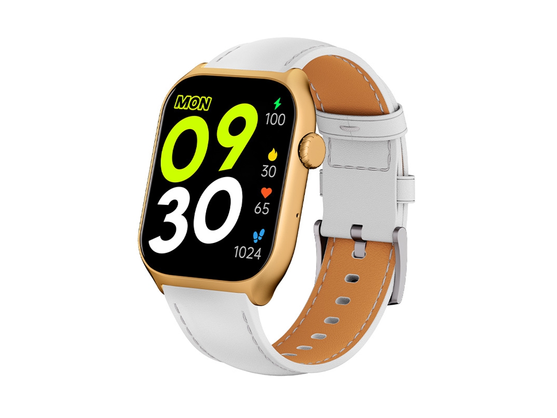 O Smartwatch SHAH ARPAN Gts7 Apresenta Monitoramento de Oxigênio no Sangue e Frequência Cardíaca Durante O Sono Teste Branco Ouro