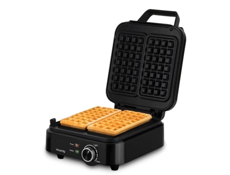 Máquina De Waffles Compacta H.koenig, 2 Placas 8,5 X 14,5 Cm, 1200 W, Preta
