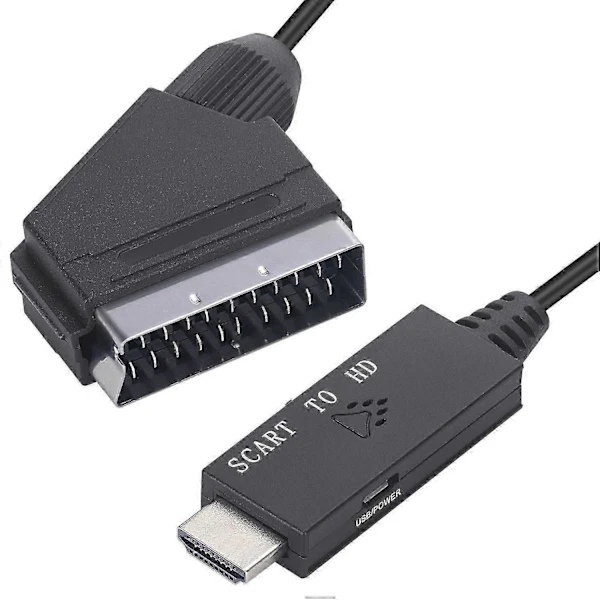 Conversor Scart Para Hdmi, Entrada Scart E Saída Hdmi, Adaptador De Vídeo E Áudio Para Hdtv Dvd