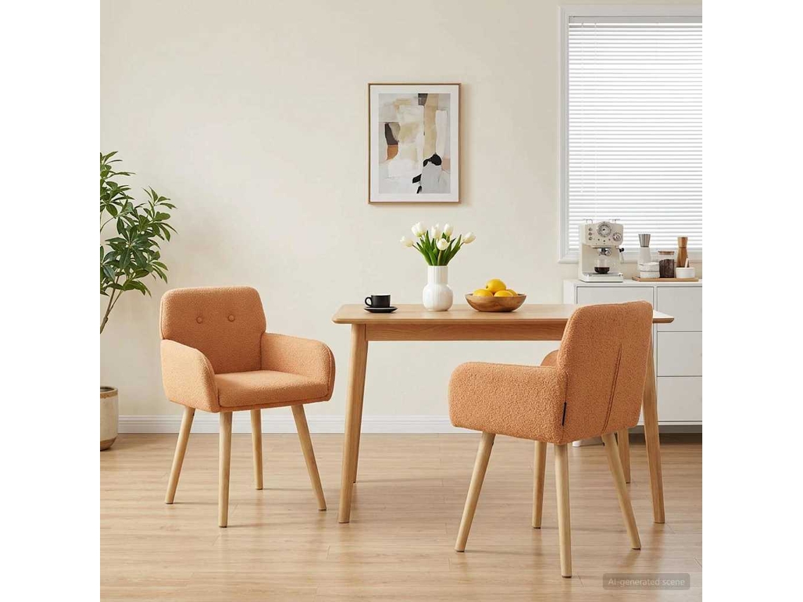 Vidaxl Cadeiras De Jantar 2 Unid. Bouclé Bege 59 X 57 X 85 Cm