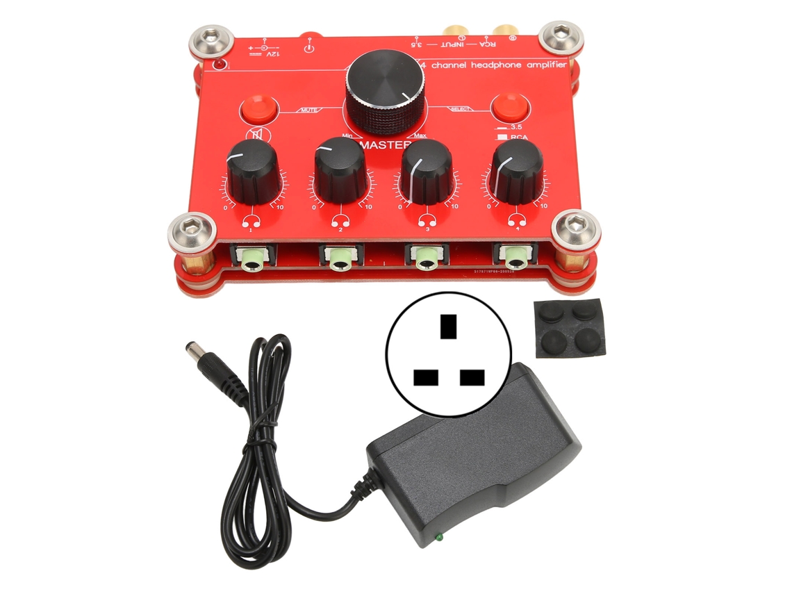 Amplificador De Fones De Ouvido De 4 Canais Com Controle De Volume Independente Módulo De Potência