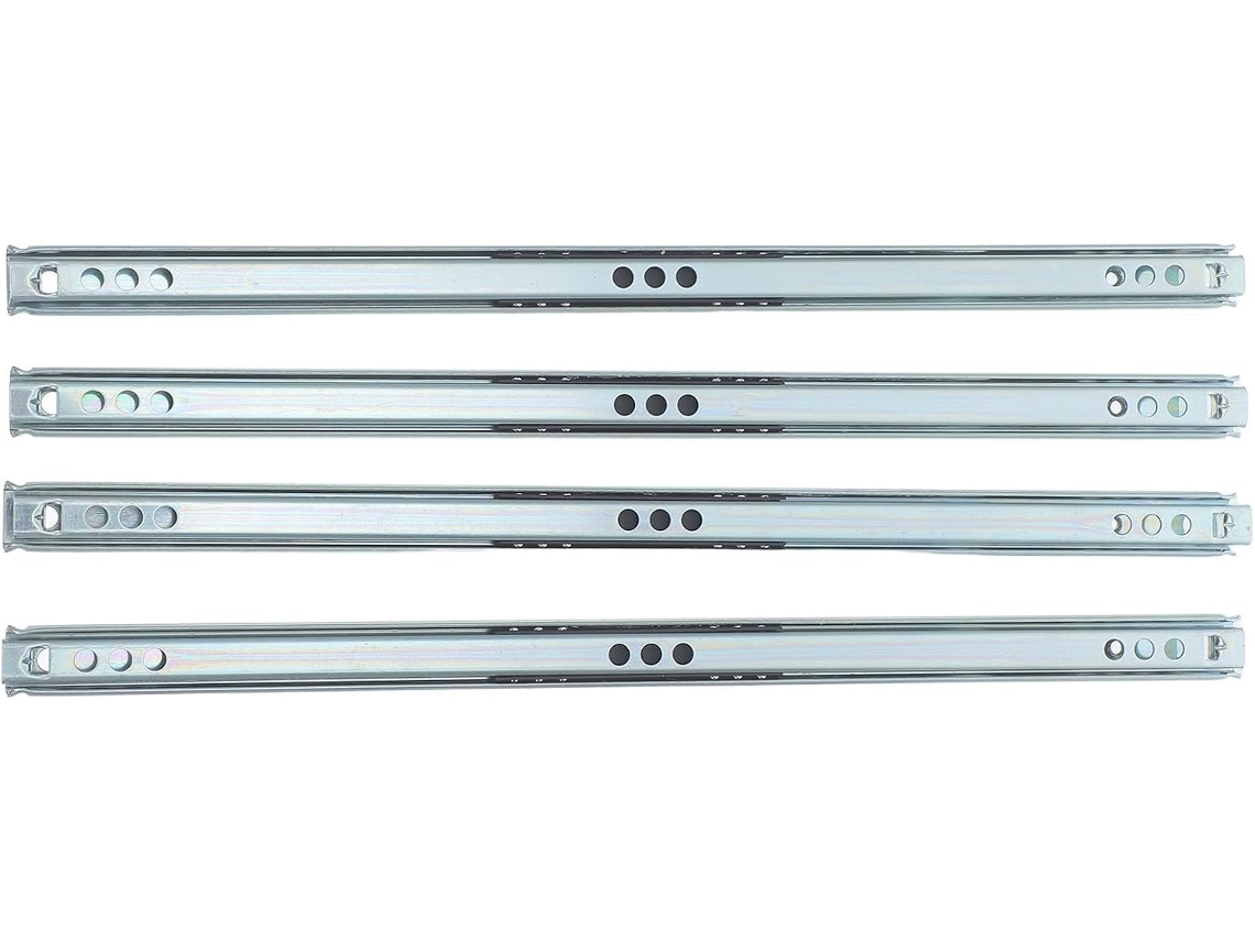 Conjunto De 4 Corrediças Laterais Para Gavetas Com Rolamento, 31cm 12, 2 Polegadas, 17mm De Largura, Prateadas