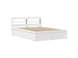 Bed Frame, Bed Frames Vidaxl Branco Madeira De Pinho (140 X 190 Cm)