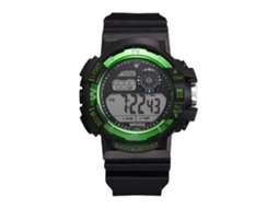 Relógio de Pulso Masculino Casual Eletrônico Pulseira de Silicone Resistente À Água Verde