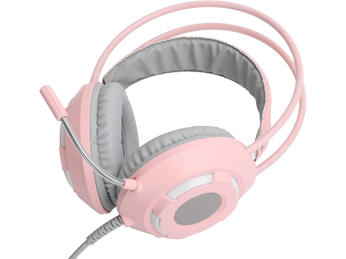 Fone De Ouvido Estéreo 7 1com Microfone Omnidirecional, Fone De Ouvido Supra Auricular Com Cancelamento Ruído Rosa