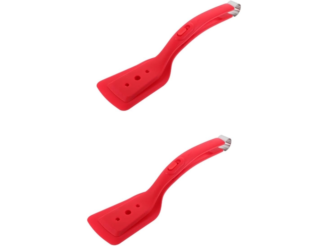Espátula Para Fritar Amosfun 2em 1, Com Clipe, Dupla Face, Pinça De Cozinha, Utensílio De Cozinha, Pinça Para Alimentos