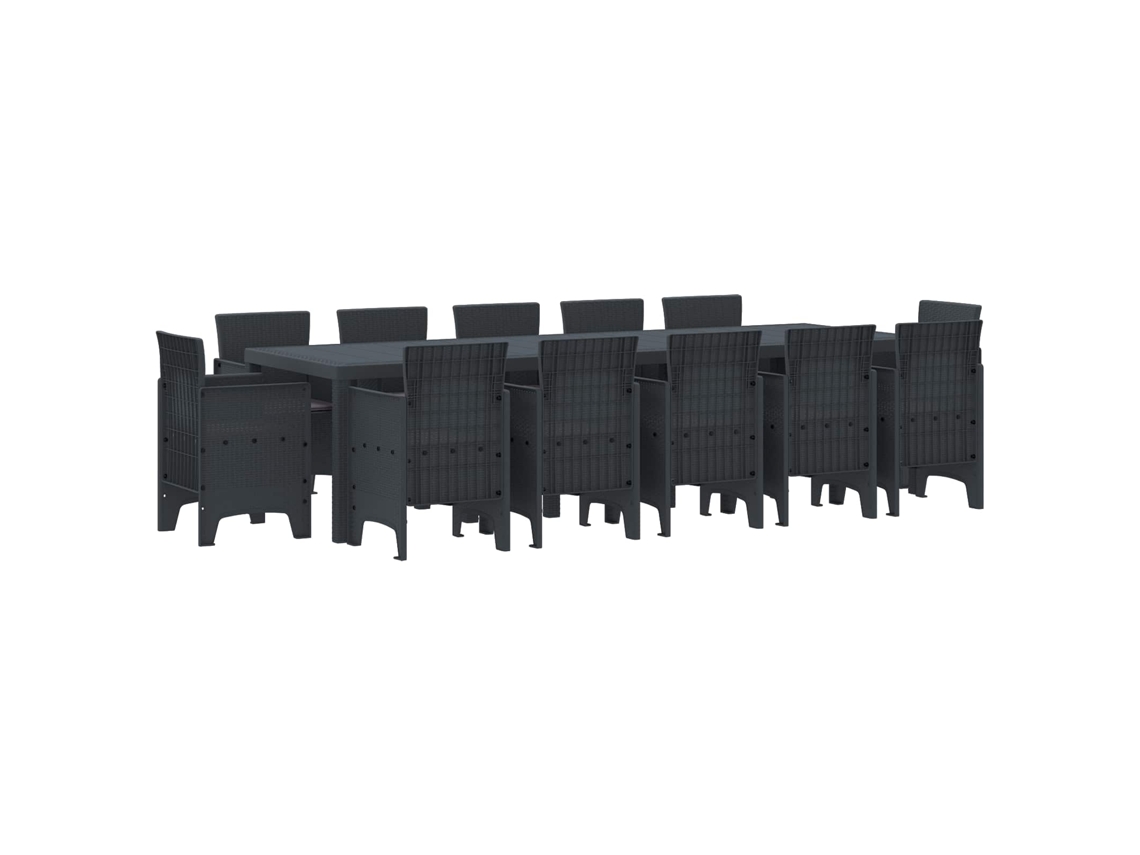 Vidaxl Conjunto De Jantar Para Jardim 13 Unid. Antracite Plástico