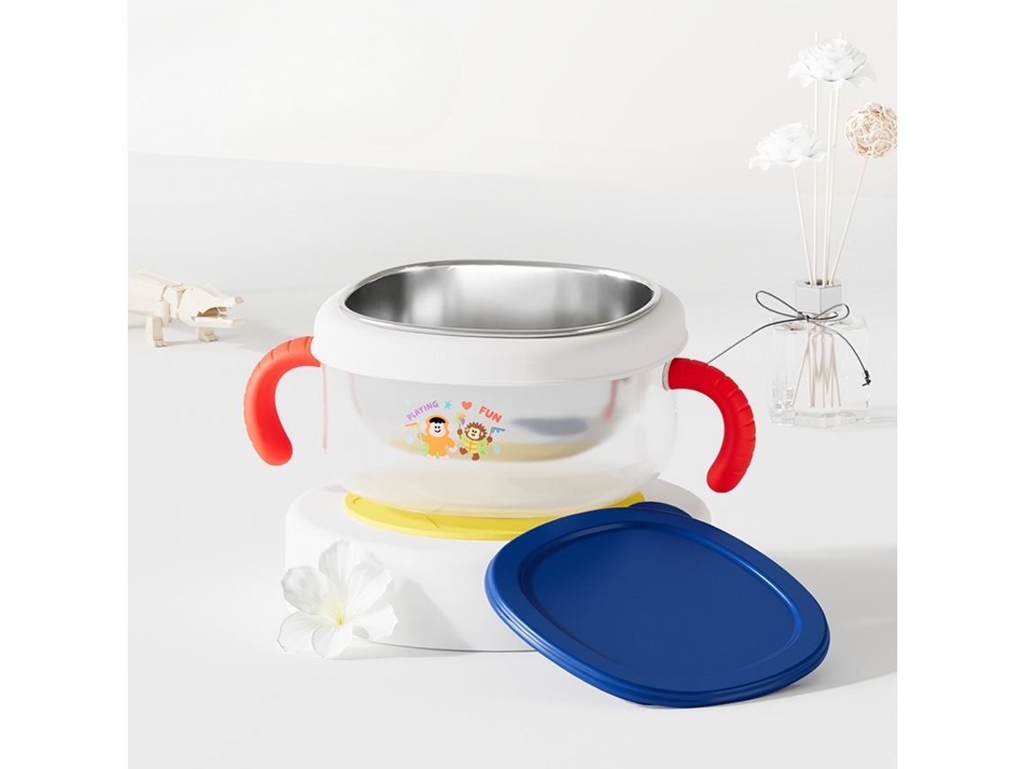 Conjunto Infantil Tigela Bebé Inox 316 Vermelho Panoona