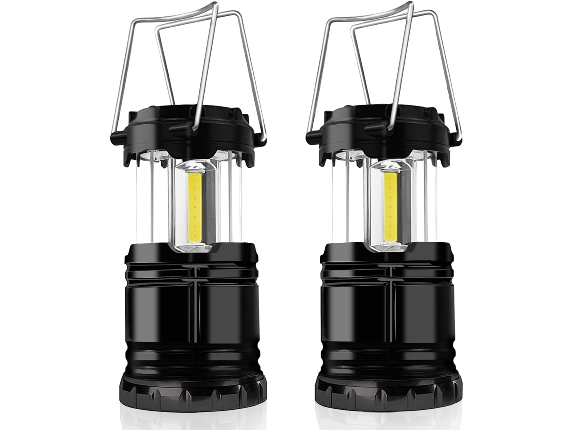 Luzes De Acampamento, 2 X Lanterna De Acampamento Alimentada Por Bateria, Luz De Acampamento Led Portátil Com Gancho Dobrável, Luz Aquaforge