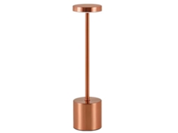 Luminária De Mesa Led, Em Metal, Acabamento Cobre, Recarregável, Para Cabeceira, Escritório, Sala Ou Ambiente Decorativo