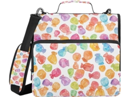 Pasta Colorida Em Formato De Balas Goma Com Zíper, Organizador E Alça, Vários Bolsos De 3, 8cm, 3 Estojos Lápis Em