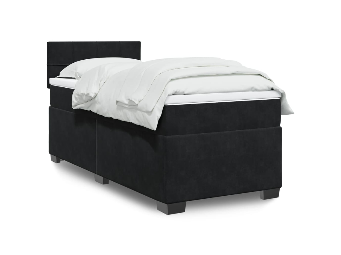 Vidaxl Cama Com Molas/colchão 80x200 Cm Veludo Preto