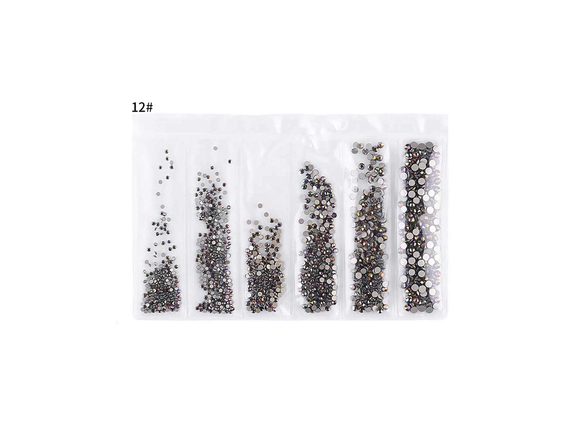 Ferramenta de unha faça você mesmo com glitter, pedras e mini miçangas para manicure decorativa (12)