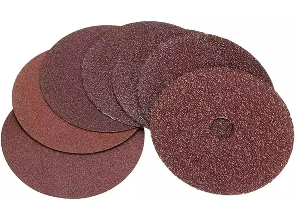 Conjunto De 50 Discos Abrasivos Fibra Para Lixar, 100x16mm, Grãos 24
