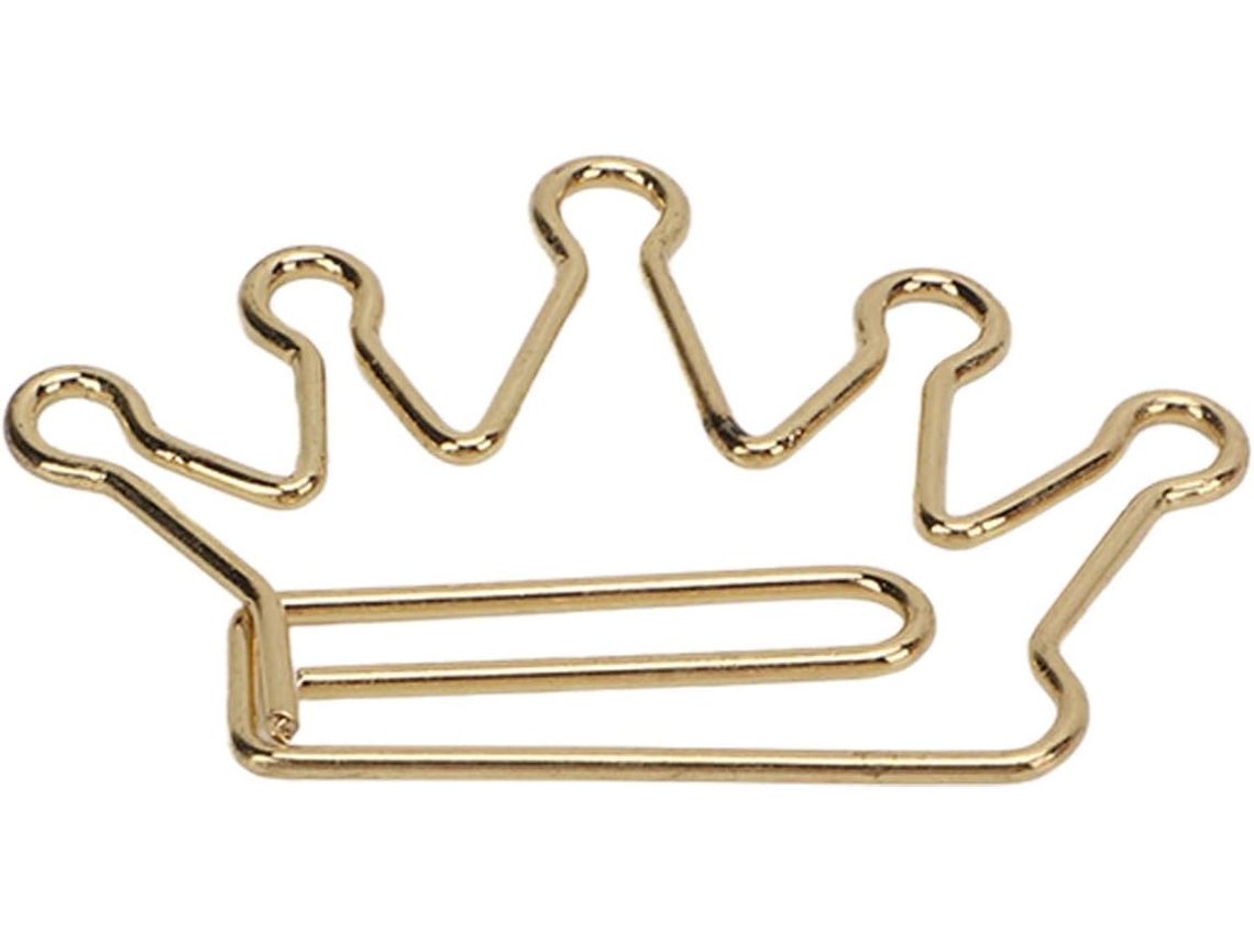 Conjunto de 100 mini clipes para planner, com acabamento em ouro eletrodepositado e design inovador.