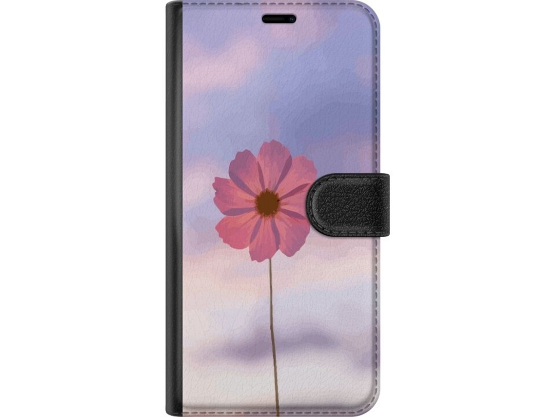 Capa Carteira Para Apple Iphone 17 Com Flor Rosa