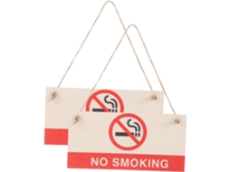 Placas De Madeira "proibido Fumar", Design Minimalista, Conjunto De 2, Aviso.