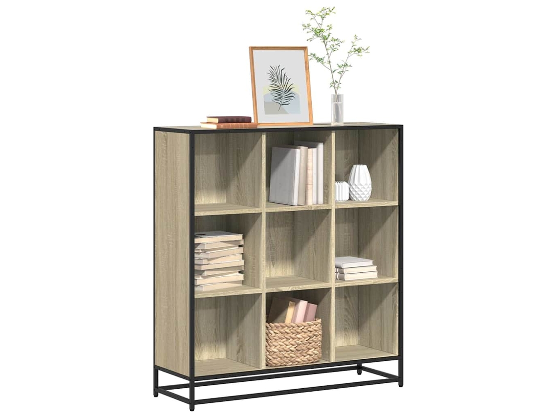 Vidaxl Estante 97,5x33x107,5 Cm Deriv. Madeira/metal Carvalho Sonoma