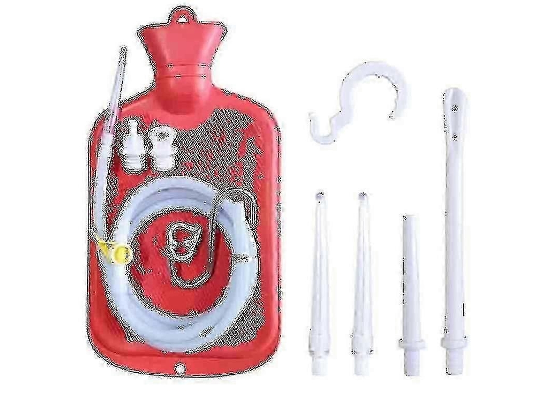 Kit De Enema Caseiro De 2l Com 3 Ponteiras, Mangueira De Silicone De 60 Polegadas E Fluxo Controlável-zscy
