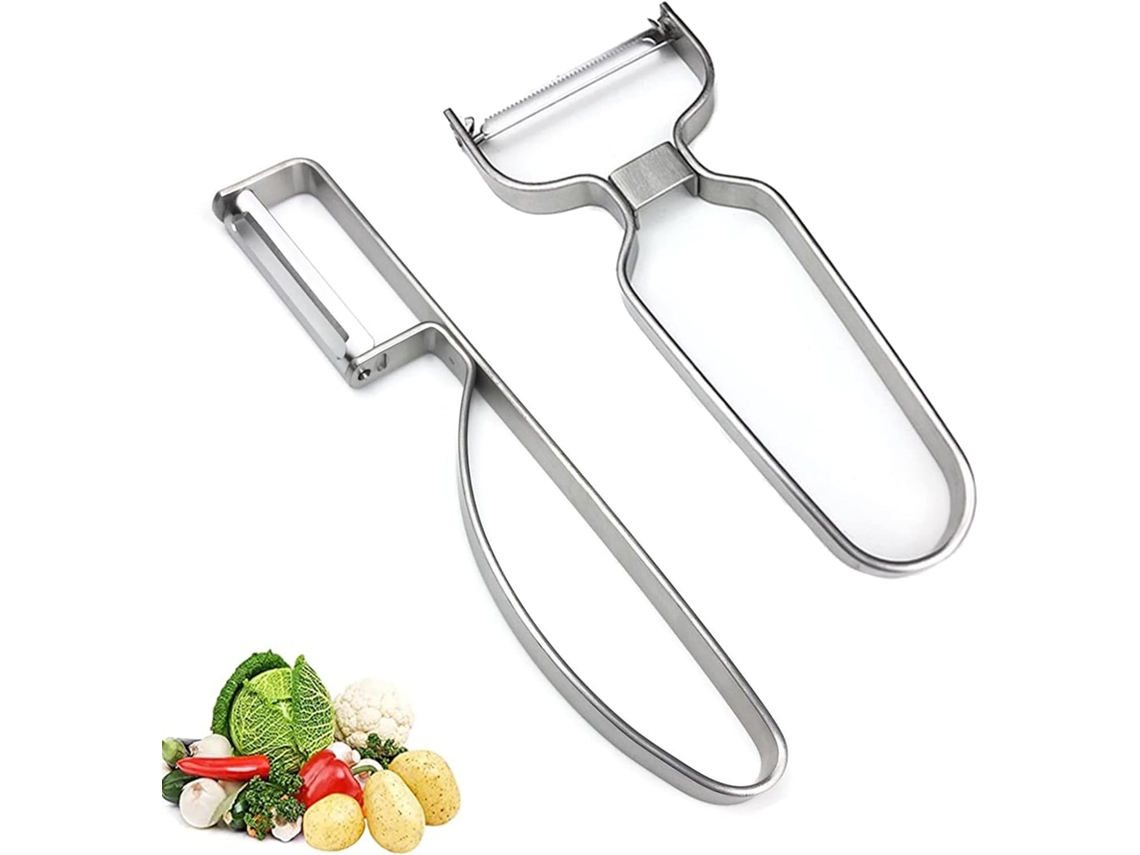 Descascador De Batatas Cozinha(2 Peças), Tipo Y E I, Em Aço Inoxidável, Com Rotação