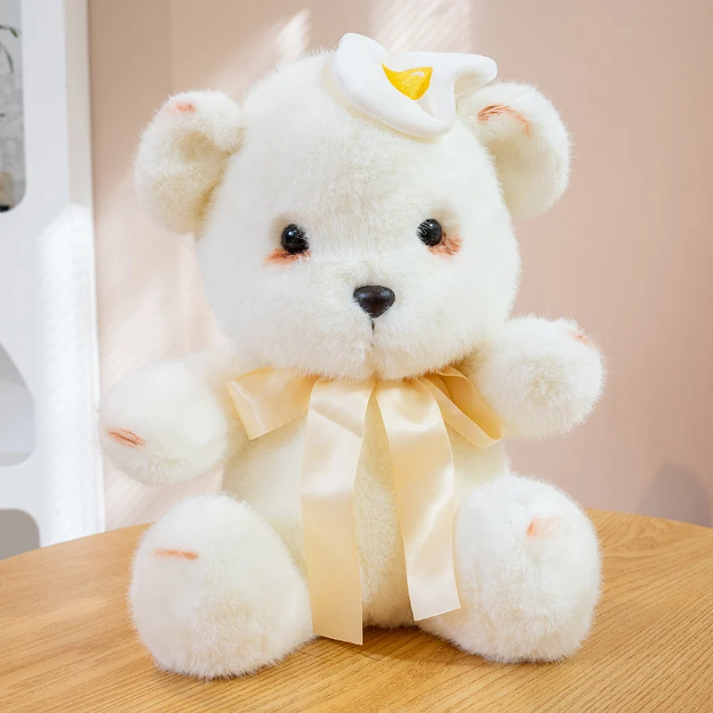 Lindo Urso Coelho de Pelúcia com Maquiagem Esfumada, Boneco de Desenho Animado, Presente Divertido MDUG (urso Amarelo 23cm)