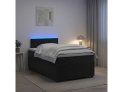 Vidaxl Cama Box Spring Com Colchão Preto 120 X 190 Cm Veludo