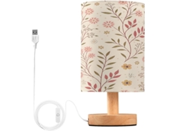 Abajur De Cabeceira Em Formato Folha Flor Para Quarto, Com Portas De Carregegamento Usb C, Luminária De Mesa Cabeceira