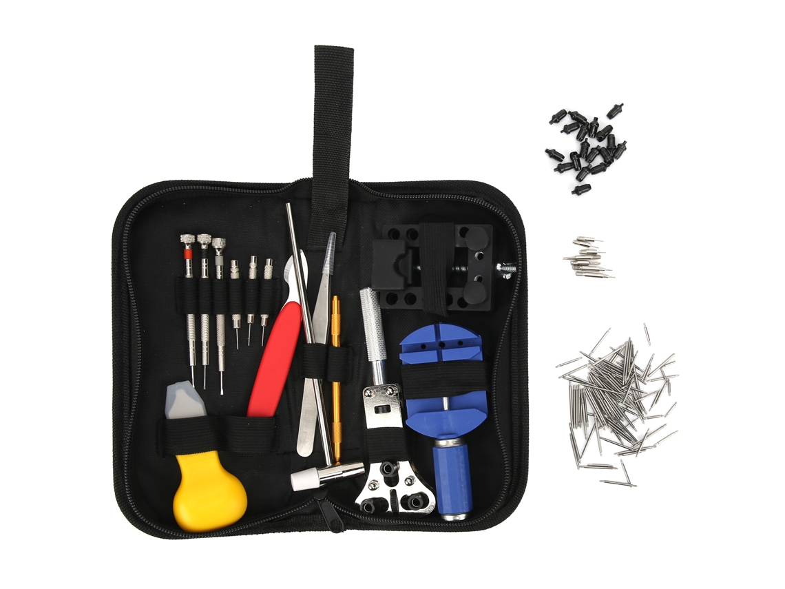 Kit De Ferramentas Para Reparo De Relógios Com 147 Peças Com Abrecaixa E Retirador De Pulseira Em Aço Inoxidável