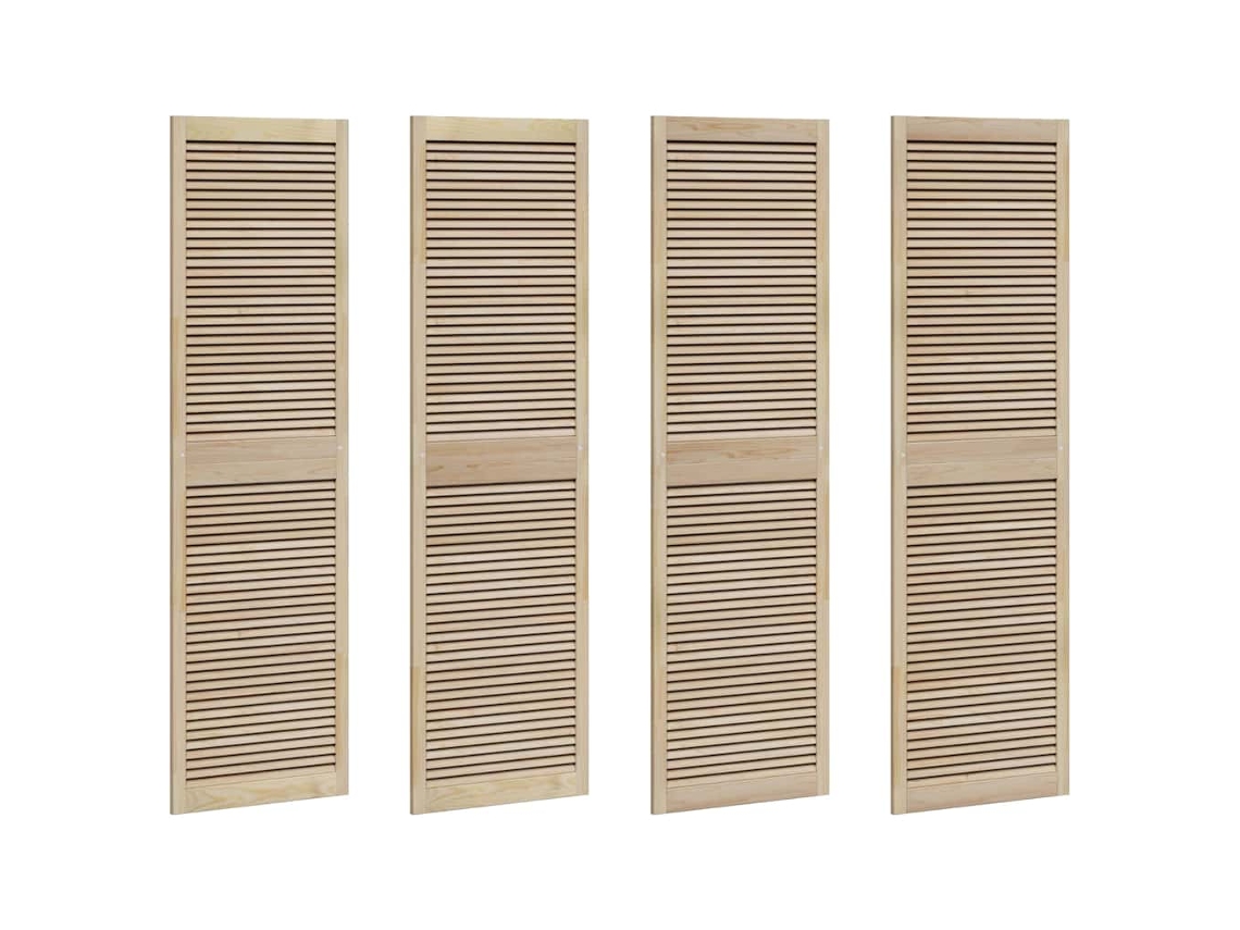 Conjunto 4 Porta De Armário Vidaxl Castanho Madeira De Pinho Maciça