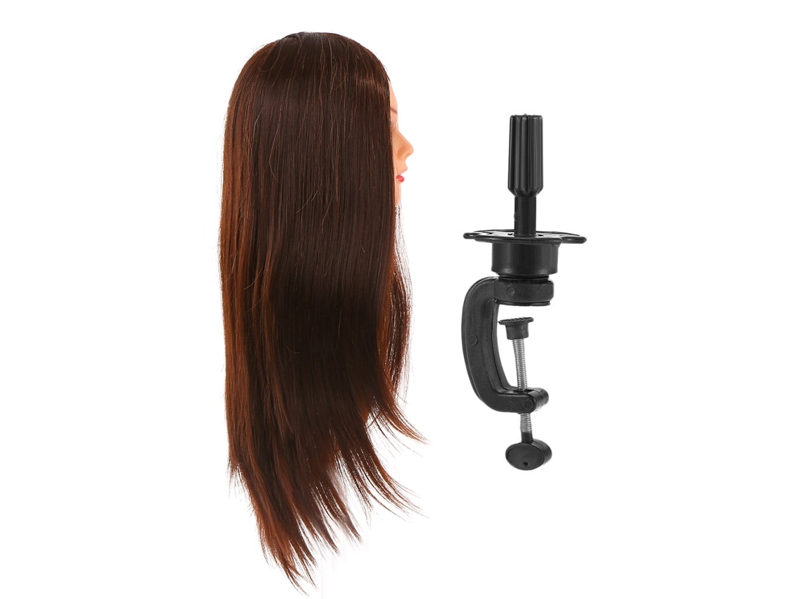 Cabeça De Manequim De Treinamento Para Prática De Tranças E Penteados, Cabeça De Manequim De Cabelo Humano Com 30 De Cabelo Real E Suporte De Grampo,